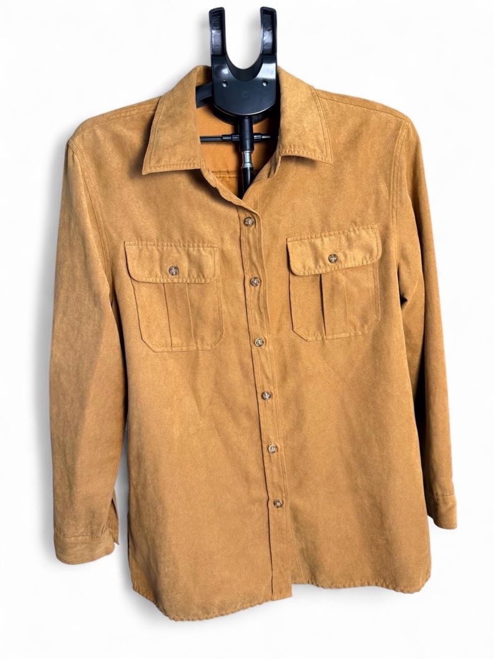 White Stag Faux Suede Shirt Jacket M Tan Brown Western Button Up Shacket
